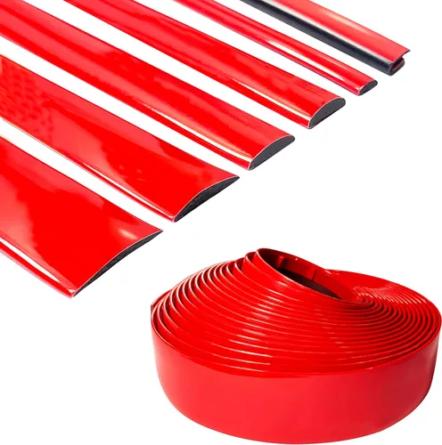 Vista 11 de 16 pies de sólido rojo para coche y moto autoadhesivo recortar exterior e interior Universal salpicadero parachoques ventana puerta lateral