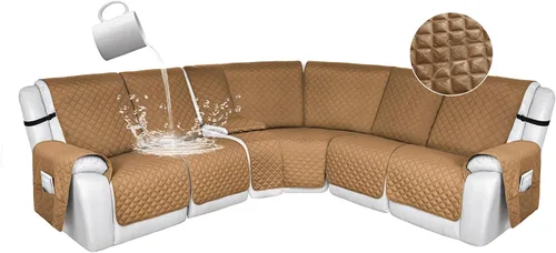 Vista 99 de HDCAXKJ Fundas de sofá seccional reclinable 100% impermeable, forma de L, funda de sofá reclinable lavable acolchada suave para mascotas, perro