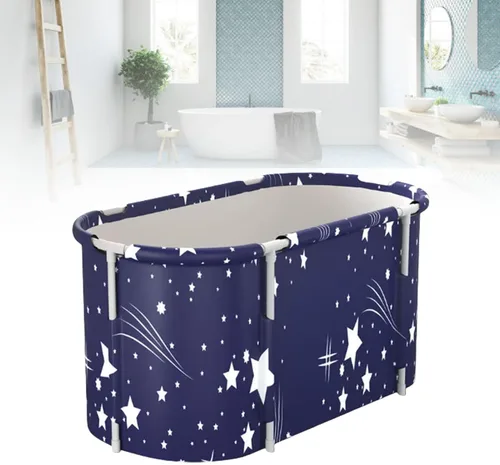 Vista 3 de Portable Foldable Bathtub for Adult, 120x50x55cm Space Saving