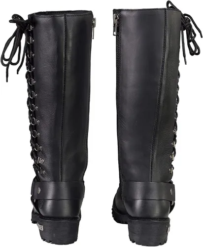 Vista 9 de Botas de piel con arnés y cordones completos, clásicas para mujer de Milwaukee Leather.