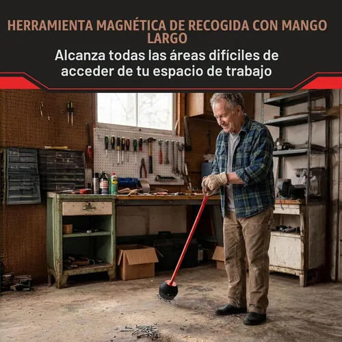 Vista 2 de Stalwart 75-9990 Herramienta de recogida magnética de tracción con mango de liberación rápida, 4.5 pulgadas