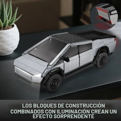 Vista 5 de Set de Construcción de Coche Iluminado, 1:14 Camión Todo Terreno Urbano de Construcción de Juguete con Luces, Bloque de Construcción STEM