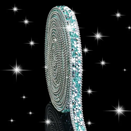 Vista 29 de Dowarm Cinta autoadhesiva de diamantes de imitación plateados, tiras brillantes para manualidades, decoración de bodas, 0.4 pulgadas de ancho