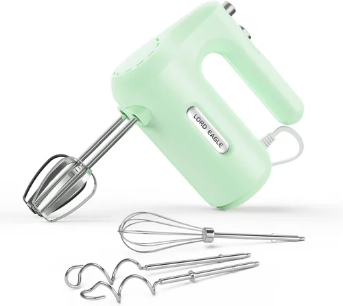 Vista 13 de Lord Eagle - Batidora de mano eléctrica de 5 velocidades, batidora de mano compacta de 300 W, batidora de huevos portátil de cocina con 5 accesorios