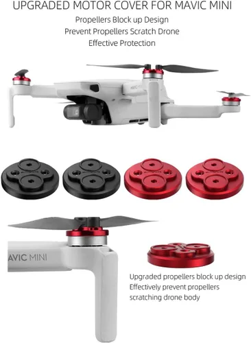 Vista 3 de Darkhorse - Tapa de aluminio mejorada para motor de 4 piezas para DJI Mavic Mini Dron, accesorio a prueba de polvo, impermeable, soportes
