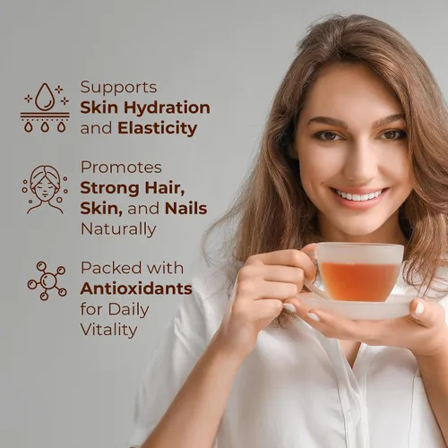 Vista 4 de ANATOPEAK Marine Collagen Beauty Tea - Biotina, ácido hialurónico, aloe vera, té verde orgánico, bebida de colágeno natural para el cabello, la piel
