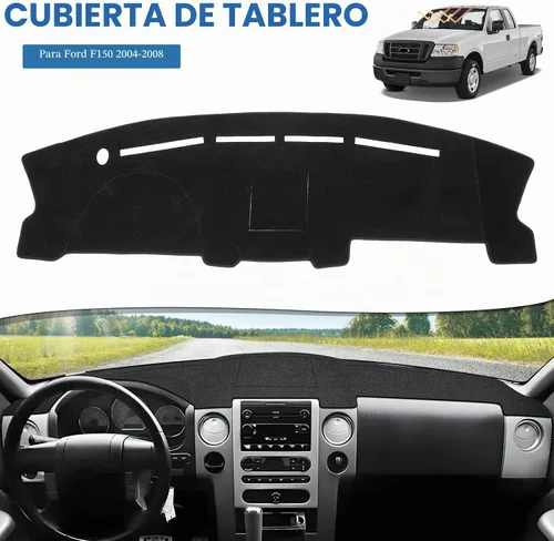 Vista 2 de FIILINES - Cubierta para salpicadero para Ford F150 2004-2008, tapete para tablero de instrumentos para accesorios F150, malla transpirable