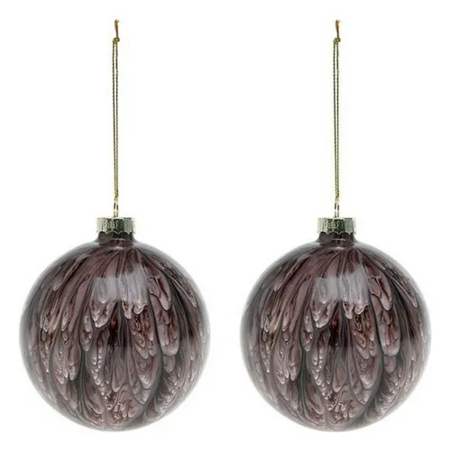 Vista 3 de Bolas de Navidad (2 pcs) 113572 Marrón Rojo 8 cm (2 Unidades)