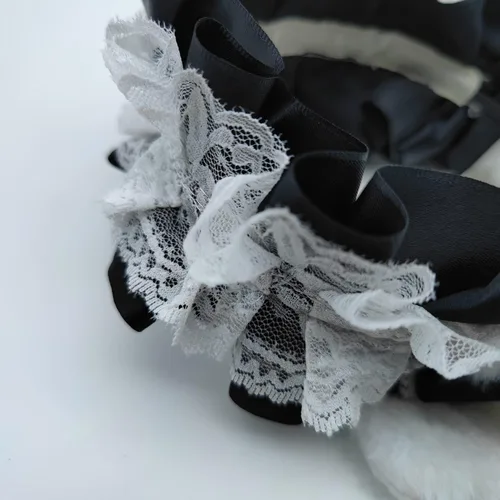 Vista 8 de Faylay Cosplay Girl - Diadema de peluche con orejas de conejo, accesorio para la cabeza