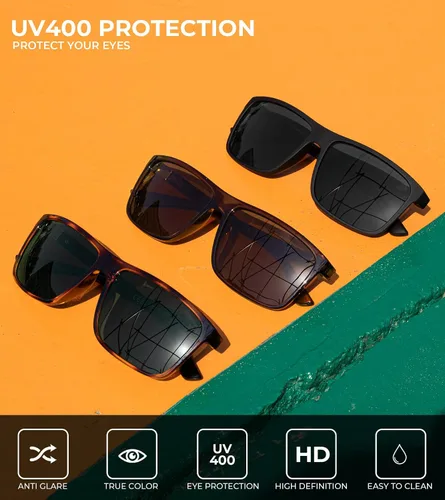 Vista 5 de KALIYADI Lentes de sol polarizados para hombres y mujeres, lentes de sol polarizados con protección UV para conducir, pescar y jugar golf
