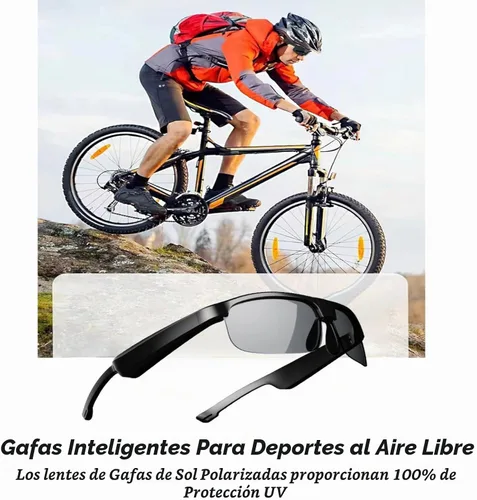 Vista 2 de Lentes inteligentes, lentes de sol polarizados Bluetooth con micrófono y altavoces integrados, oreja abierta, asistente de voz, protección UV