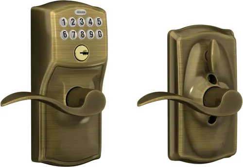 Vista 29 de SCHLAGE FE595VCAM716ACC FE595VCAM/ACC 716 cerradura de teclado para puerta, con manija Accent, flexible, bronce envejecido