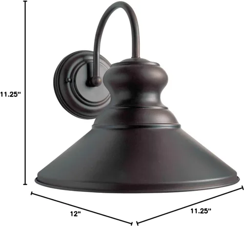 Vista 2 de Forte Lighting 1227-01-32DS - Soporte de pared exterior de 1 luz transicional con 1 luz, acabado de bronce antiguo