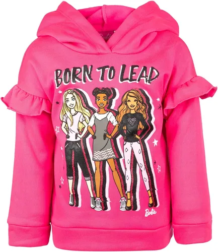 Vista 3 de Conjunto de sudadera con capucha de forro polar y leggings para niñas Barbie, desde niños pequeños hasta niños grandes (2T - 18-20)