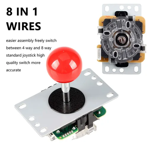 Vista 3 de EG Starts 4 Player Classic DIY Arcade Joystick Kit Parts USB Encoder To PC Controls Games + 48 Way Stick + 5V led Illuminated Push Buttons