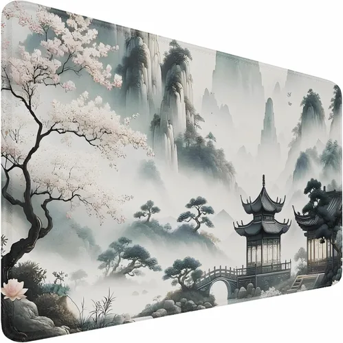 Vista 21 de Alfombrilla de ratón, alfombrilla de ratón para juegos con borde cosido duradero, alfombrilla premium con textura resistente al agua, base de goma