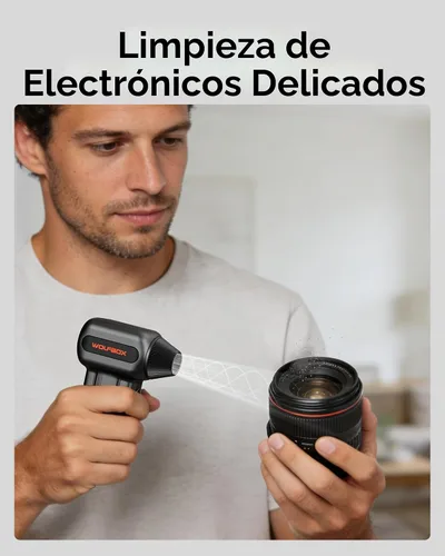 Vista 6 de WOLFBOX Plumero de aire comprimido MF60, ajustable de 3 velocidades