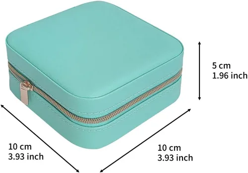 Vista 6 de TRODANCE Estuche de viaje de joyería con espejo pequeño organizador de joyas de viaje mini organizador de almacenamiento portátil para anillos