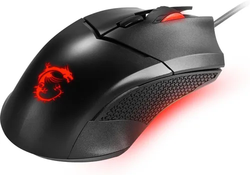 Vista 9 de MSI Clutch GM08 - Mouse para juegos, 4200 DPI, sensor óptico, 3 pesos ajustables, iluminación LED roja, diseño simétrico, color negro