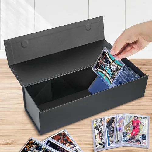 Vista 2 de Vowcarol Caja de almacenamiento para tarjetas coleccionables, caja de almacenamiento de carga superior, caja de pasatiempos para 800 tarjetas, 1