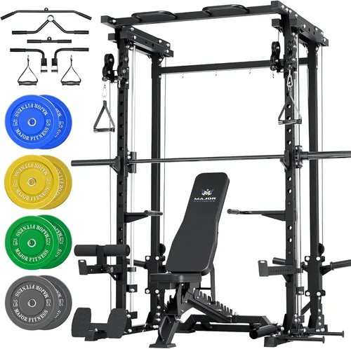Vista 11 de Major Fitness Máquina Drone3 Smith, estante de energía todo en uno