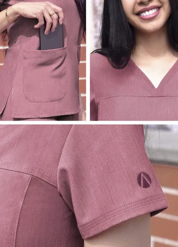 Vista 4 de Adar Pro - Ropa quirúrgica para mujer, camisa con cuello en V