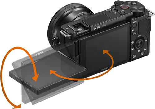 Vista 8 de Sony Cámara sin espejo ZV-E10 con lente de 0.630-1.969 in de memoria de 64 GB, funda. Filtro, capó, agarre y más-Paquete Pro