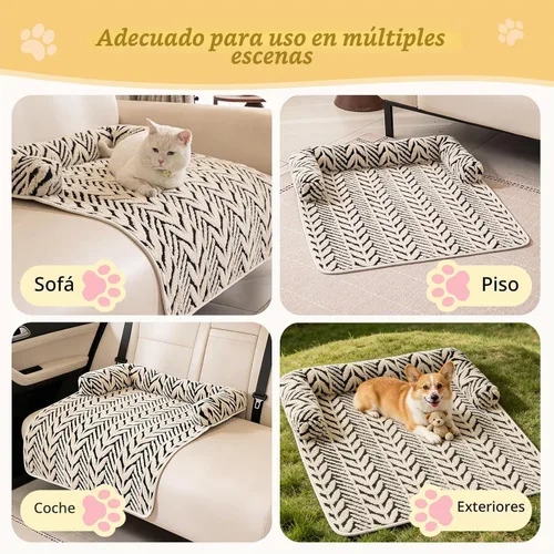 Vista 5 de Alfombrillas calmantes para cama para perros con soporte para el cuello y Negro