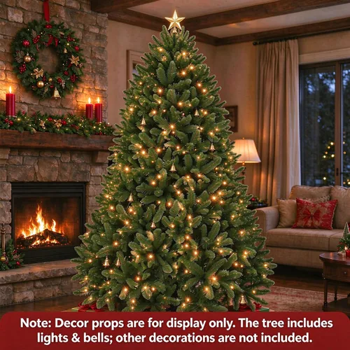Vista 6 de Árbol de Navidad artificial preiluminado con control remoto
