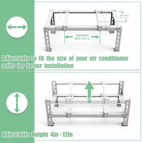 Vista 4 de Mini soporte de tierra dividido para aire acondicionado de 9,000 a 24,000 BTU, sistema de bomba de calor, soporte mini dividido ajustable resistente