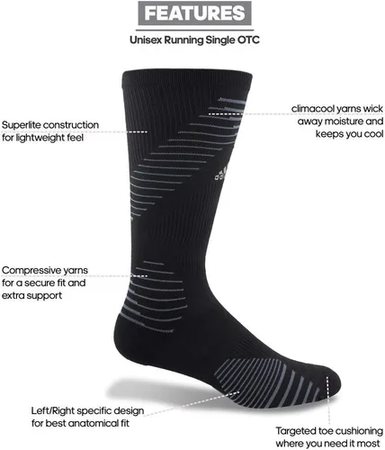 Vista 8 de adidas Calcetines para correr sobre la pantorrilla (OTC) (1 par)