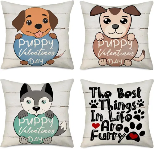 Vista 9 de Fukeen Juego de 4 fundas de almohada de Pascua de 20 x 20 pulgadas, diseño de huevo de conejo, conejo con rayas marrones, fundas de almohada