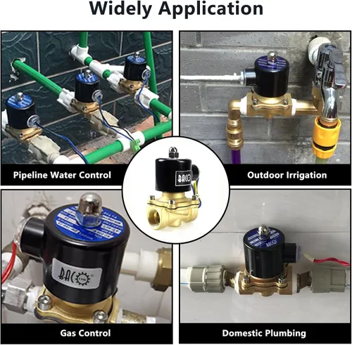 Vista 7 de Válvula solenoide eléctrica de latón Bacoeng de 1 pulgada y 110 V CA (NPT, normalmente cerrada)