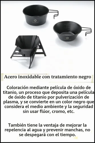Vista 6 de CAMPINGMOON - Gotero de café plegable para acampar al aire libre, acero inoxidable 304 COF-01 (negro)