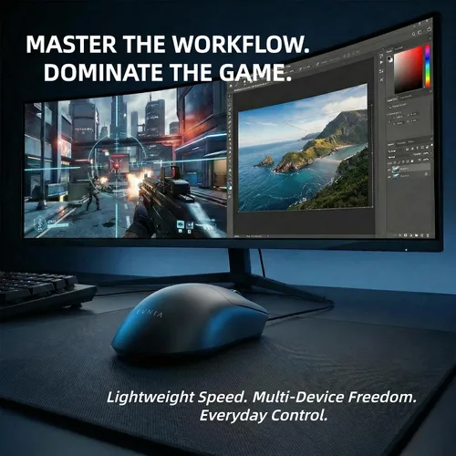 Vista 8 de Philips SPK9418 - Ratón inalámbrico para juegos, mouse Bluetooth ajustable de 12000 DPI para juegos, con cable/2.4 GHz/Bluetooth ultraligero con 5