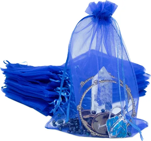 Vista 26 de TheDisplayGuys - Paquete de 48 bolsas de regalo de organza transparente negra de 2 x 2-3/4 pulgadas con cordón, bolsas de regalo para joyas, bolsas