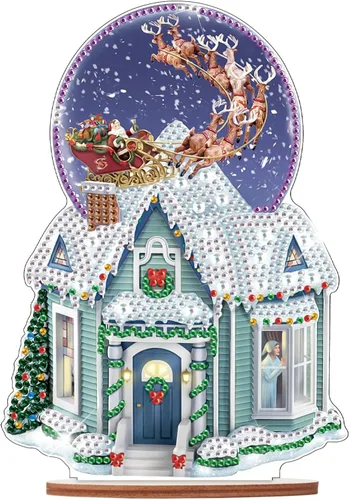Vista 24 de Kits de adornos de escritorio de pintura de diamante para adultos, ángel mamá, sosteniendo bebé, arte de diamante por números, decoraciones