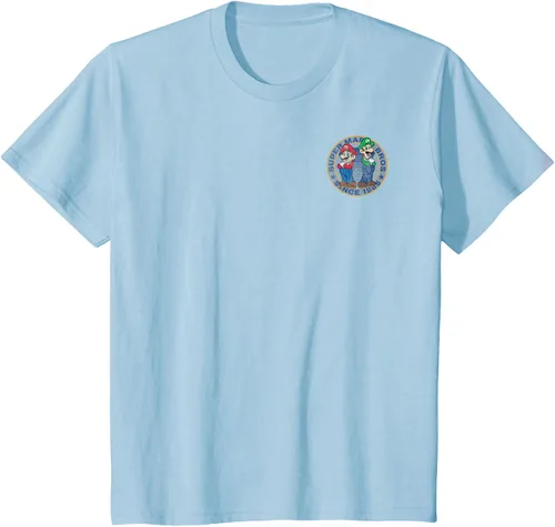 Vista 9 de Super Mario Bros Luigi Left Chest Since 1985 - Camiseta gráfica Negro