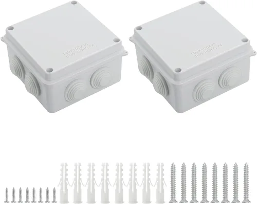 Vista 25 de LeMotech - Caja de derivación universal de plástico ABS resistente al polvo, resistente al agua, IP65, color blanco