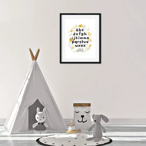 Vista 4 de Andaz Press Póster de decoración de pared para habitación de niños con sueños escandinavos, 8.5 x 11 pulgadas, gráfico del alfabeto, paquete de 1
