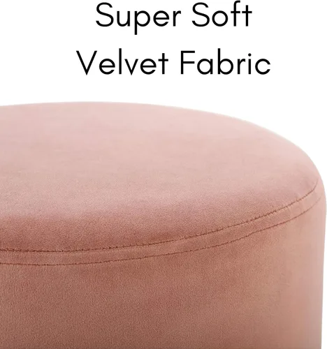 Vista 8 de BIRDROCK HOME Otomana Redonda Reposapiés – Diseño Moderno Suave Acolchado – Ideal para Sala de Estar, Dormitorio – Reposapiés Compacto, Silla