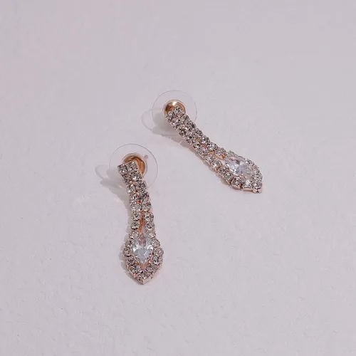 Vista 6 de Juego de collar y aretes de diamantes de imitación de circonita cúbica para Navidad, novia, dama de honor, boda, fiesta de noche, graduación