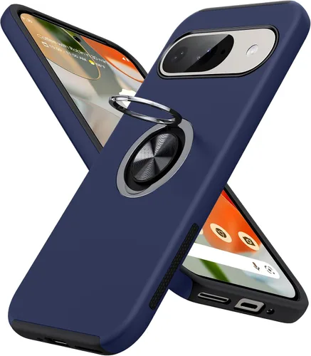 Vista 36 de JAME Funda delgada para Google Pixel 7 Pro, soporte de anillo a prueba de Azul