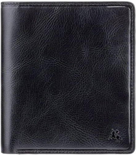 Vista 2 de VISCONTI Tuscany Colection Matteo TSC49 - Cartera de piel auténtica con bloqueo RFID seguro, Negro -, Billetera para efectivo y tarjeta
