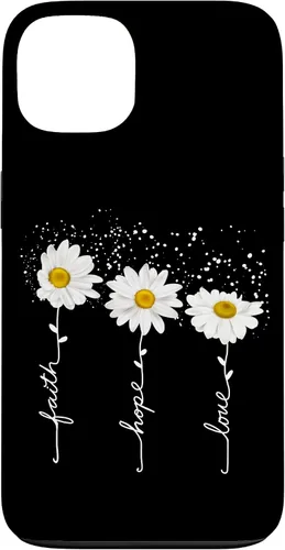 Vista 7 de Funda para iPhone 14 Pro Max Faith Hope Love para regalo, diseño de margaritas blancas