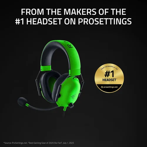 Vista 2 de Razer BlackShark V2 X Gaming Headset, 3.5mm Audio Jack, Green Verde