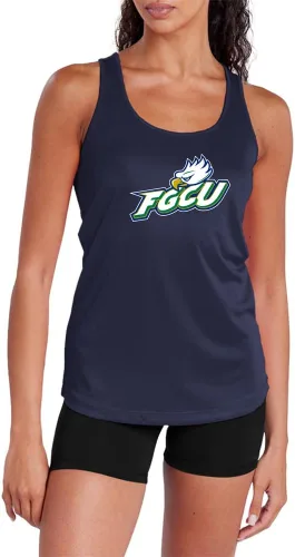 Vista 191 de Camiseta deportiva sin mangas oficial de NCAA Collegiate para mujer, con espalda cruzada, colección con logotipo primario