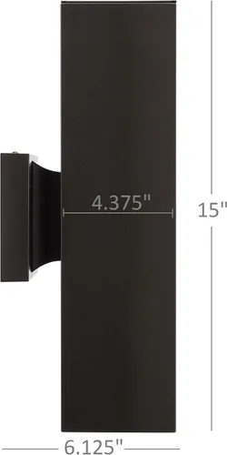 Vista 3 de Luminance F6892-44 - Lámpara de pared moderna para exterior del hogar, aplique de pared de aluminio, resistente a la intemperie para el exterior