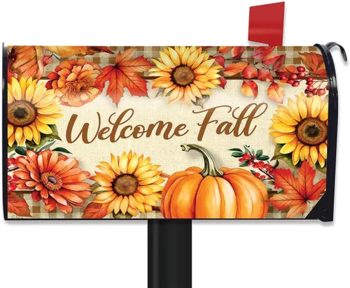 Vista 10 de Briarwood Lane Funda para buzón de otoño con ramo de otoño, tamaño estándar