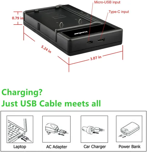 Vista 3 de Kastar Cargador de batería USB inteligente compatible con batería JVC BN-V11U BN-V12U BN-V14U BN-V15U BN-V18U BN-V20U BN-V22U BN-V24U BN-V25U